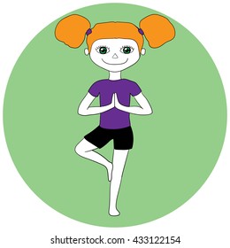 namaste cartoon images stock photos vectors shutterstock https www shutterstock com image illustration yoga kids calm young girl standing 433122154