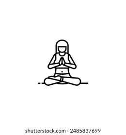 The yoga meditation icon represents wellness, mindfulness, and spiritual growth. It symbolizes balance, harmony, and inner peace. The icon is often used in contexts like yoga studios, meditation app. - Powered by Shutterstock