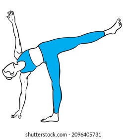 Yoga Pose Digital linework drawing illustration
