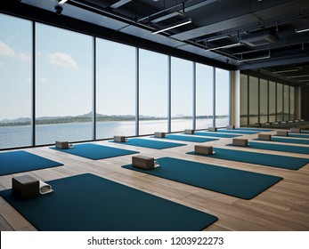 Yoga studio interior #2, 3D render - Powered by Shutterstock