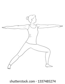 Yoga Warrior Ii Pose My Own Stock Illustration 1337485274 | Shutterstock