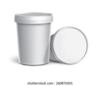 Yogurt Tub, Plastic Tub, Bucket Container For Dessert, Ice Cream, Product Packing