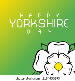 Yorkshire Day Green Yellow Greeting Card- 1st August, happy yorkshire day national flag design - Powered by Shutterstock