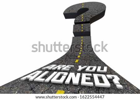 Are You Aligned Words Road Alignment Same Direction 3d Illustration