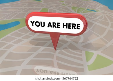 You Are Here Map Pin Location Navigation 3d Illustration