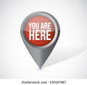 you are here pointer locator illustration design over a white background