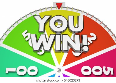 You Win Spinning Game Show Wheel 3d Illustration