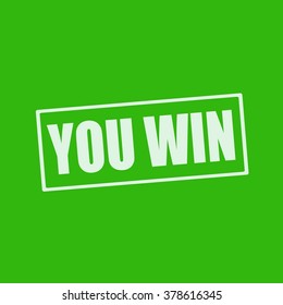 You Win White Wording On Rectangle Stock Illustration 378616345 ...