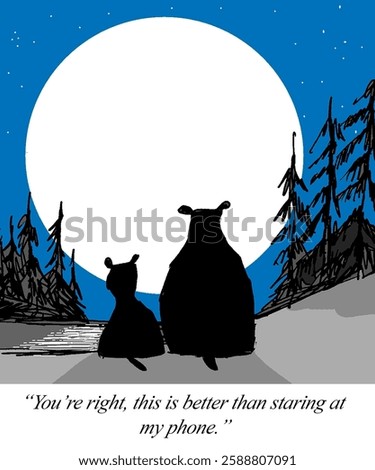 Young bear admits there things better than staring at phone.