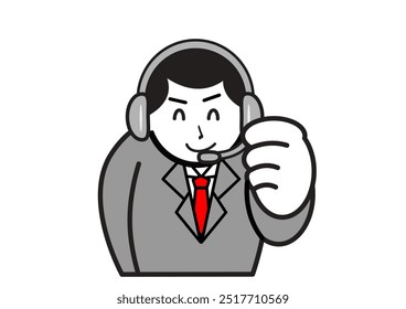 young businessman with a headphone, encouragement - Powered by Shutterstock