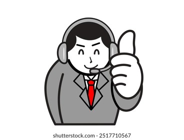 young businessman with a headphone, ok sign - Powered by Shutterstock