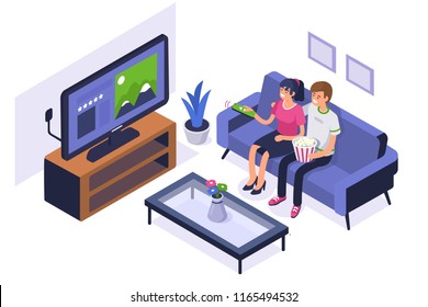 2,045 Isometric tv room Images, Stock Photos & Vectors | Shutterstock