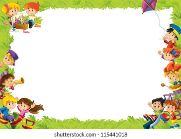 Young Happy Kids Kindergarten Menu Space Stock Illustration 115439995 ...