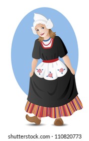 Young Lady In Traditional Dutch Folk Costume