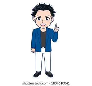 Young man in a blue jacket