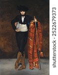 Young Man in the Costume of a Majo (1863) painting by Édouard Manet. Vintage man in suit Impressionist art drawing illustration, Edouard Manet old painting art print of formal suit man.