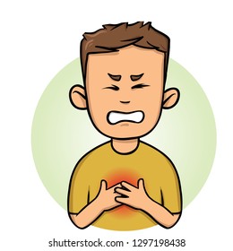 Young Man Feeling Chest Pain Angina Stock Illustration 1297198438 ...