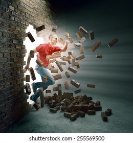 Break Through Wall Images, Stock Photos & Vectors | Shutterstock