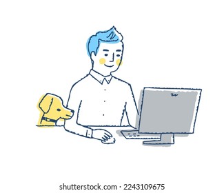 young man working on a computer