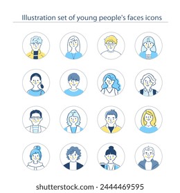 Young men and women icon set upper body - Powered by Shutterstock