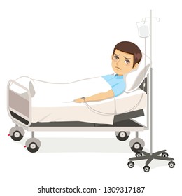 Young Sad Man Patient Resting Hospital Stock Illustration 1309317187