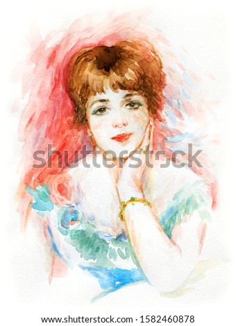 young woman. illustration. watercolor painting
