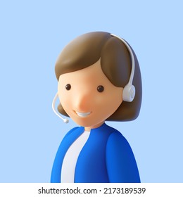 Young woman operator, providing technical support and services on the phone online. 3D rendering - Powered by Shutterstock