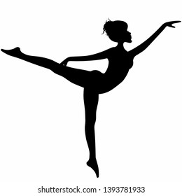 Young Woman Silhouette Dancing Figure Isolated Stock Illustration ...