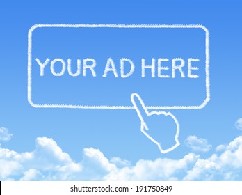 Your ad here message cloud shape