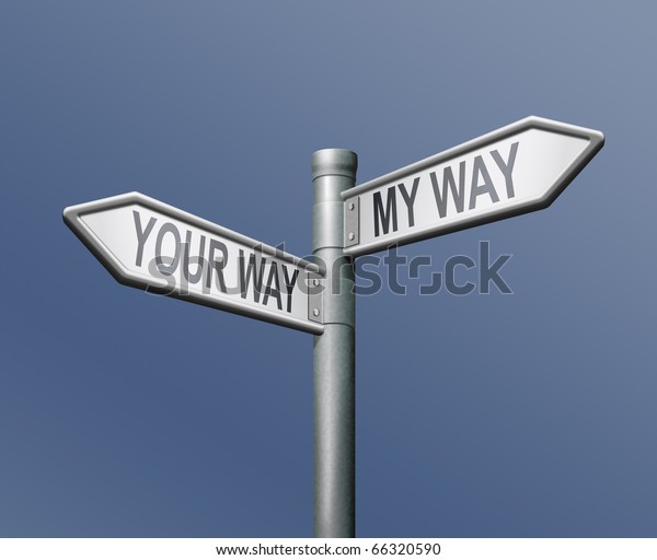 Your Way My Way Road Sign Stock Illustration 66320590