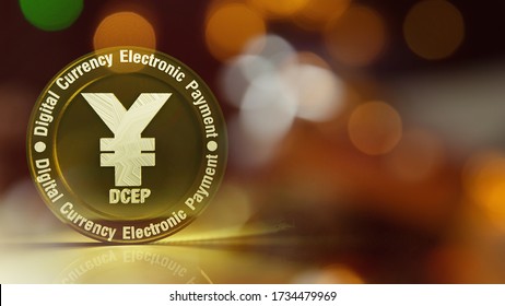 Yuan Symbol On Gold Coins 3d Rendering For China Digital Currency Electronic Payment content.