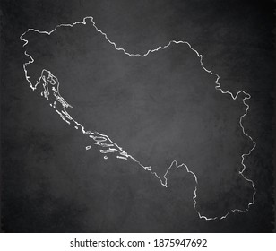 Yugoslavia Map Card Blackboard Chalkboard Blank Stock Illustration ...