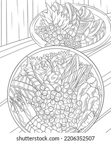 Yummy Food Coloring Book Adult Stock Illustration 2206352507 | Shutterstock