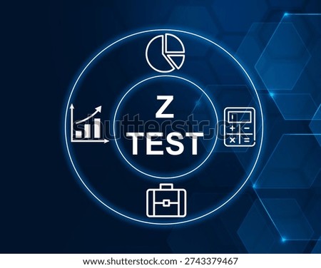 z test concept.Statistical test comparing sample mean to population mean.