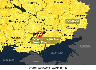 Ilustrasi Stok Zaporizhzhia Nuclear Power Plant Ukraine Map 2201485443 ...