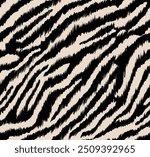 Zebra animalier seamless pattern illustration. Fabric texture repeated all over. Beautiful for ikat effect on beige color background vintage.