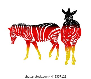 Zebra Flag Isolated On White Background Stock Illustration 443337121 ...