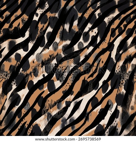 Zebra and leopard batik pattern, abstract animal prints, textile animal texture.