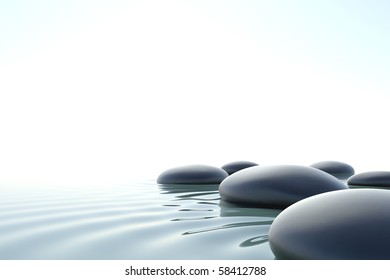 Zen stones in a zen water