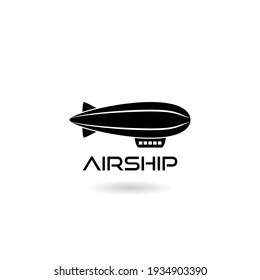 Zeppelin Airship Icon With Shadow