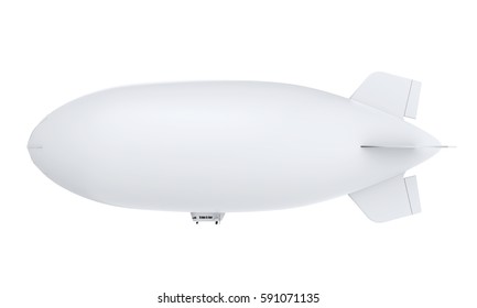 Zeppelin Airship Isolated. 3D Rendering