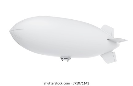 Zeppelin Airship Isolated. 3D Rendering