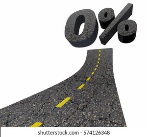 Zero 0 Percent Interest Rate Lowest Number Road 3d Illustration