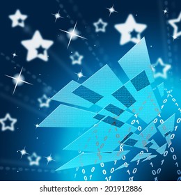 Zero One Background Showing Internet Net And Matrix 