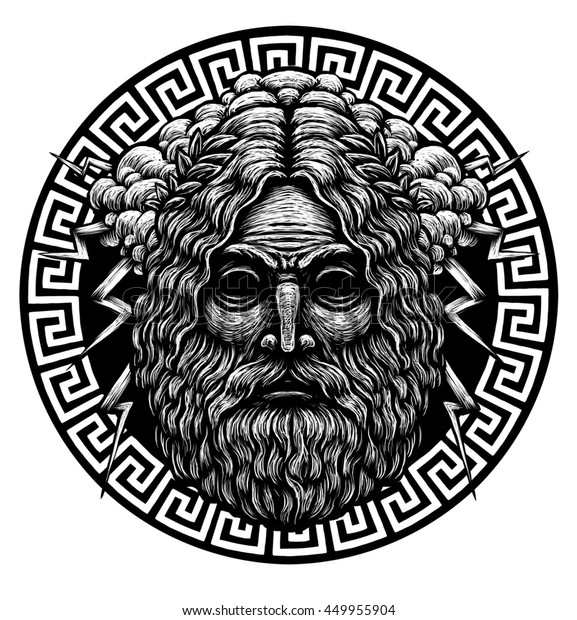 Zeus Greece God Graphic Illustration On Stock Illustration 449955904