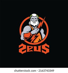 Zeus Mascot Logo good concept style for badge, emblem and tshirt printing. angry zeus illustration for sport and esport team.