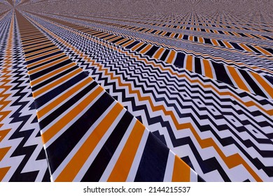 Zigzag And Linear Stripes To Far Distant Vanishing Point