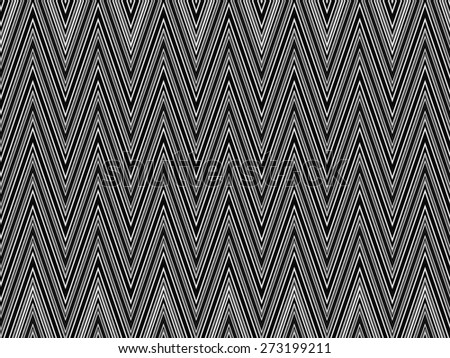 Zigzag pattern in black and white for motifs of symmetry, repetition, or alternation in decoration and background