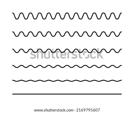 Zigzag seamless wave lines set. Wavy wiggly black horizontal line with edge. Frame underlines stroke.  illustration lines isolated on white