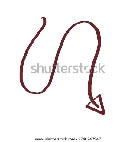 Zigzag wavy arrow pointing down line art doodle graphic